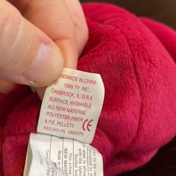Valentina the Valentine Bear - 1999 Ty Original Beanie Baby 9” Great Condition - Picture 8 of 8